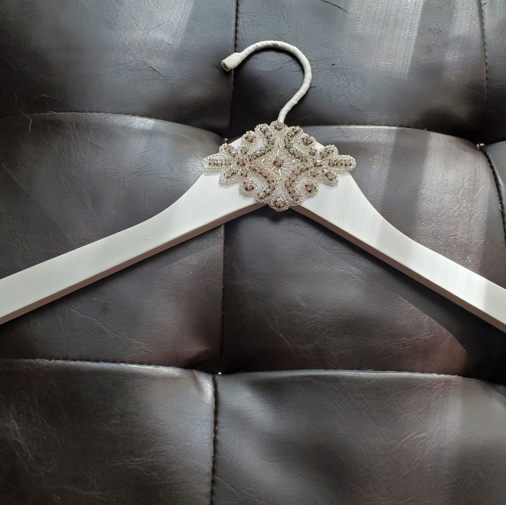 Sparkly white bridal hanger